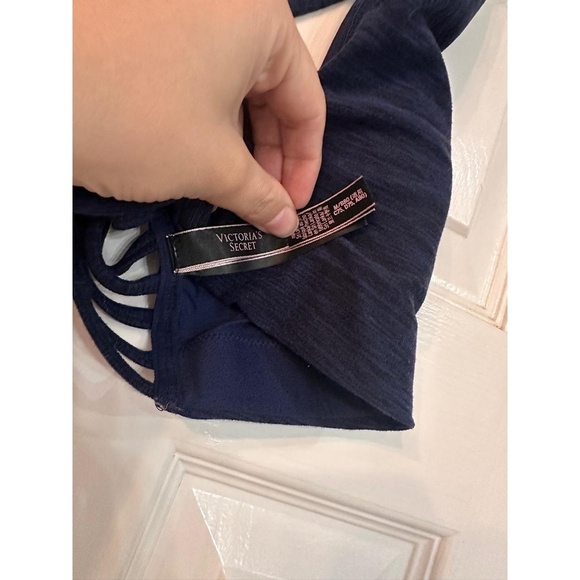 VICTORIA'S SECRET Womens M/80B Dark Blue Caged Bralette Activewear Top - Picture 3 of 5